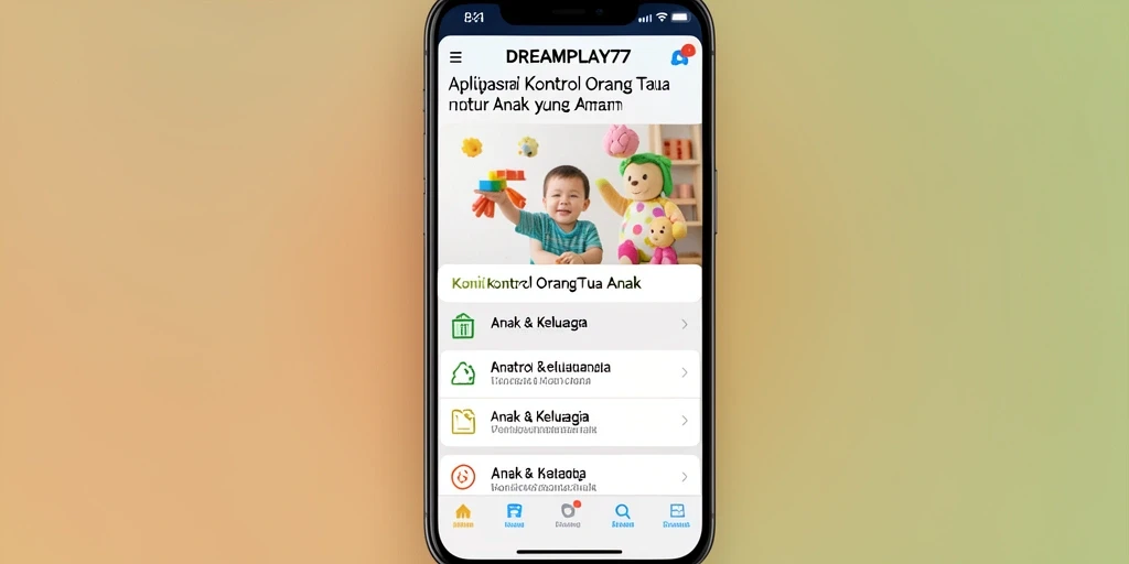 Tampilan antarmuka pengguna aplikasi Kontrol Orang Tua Anak.