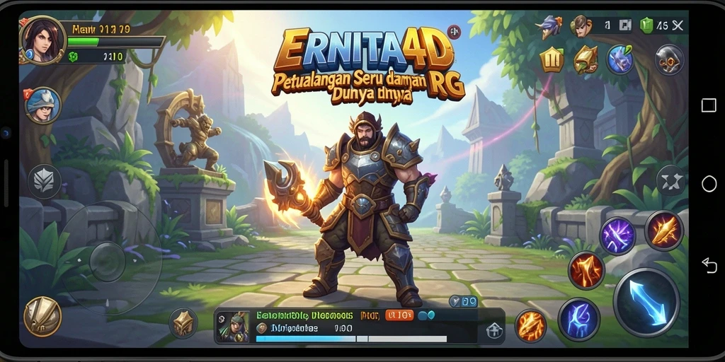 Antarmuka permainan ERNITA4D yang menampilkan petualangan RPG seru.