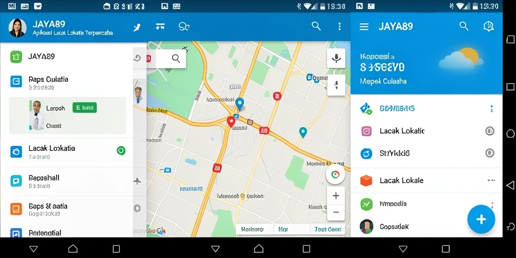 Tampilan antarmuka utama JAYA89 untuk fungsi Lacak Lokasi yang intuitif.