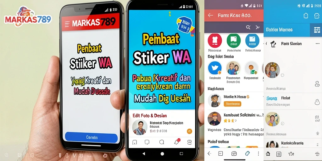 Antarmuka pengguna MARKAS789 untuk pembuatan stiker WA yang intuitif.