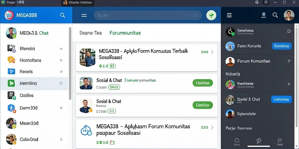 Tampilan antarmuka MEGA338 yang bersih dan mudah digunakan untuk Forum Komunitas.